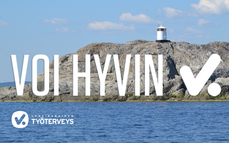 Länsirannikon logo ja slogan voi hyvin.